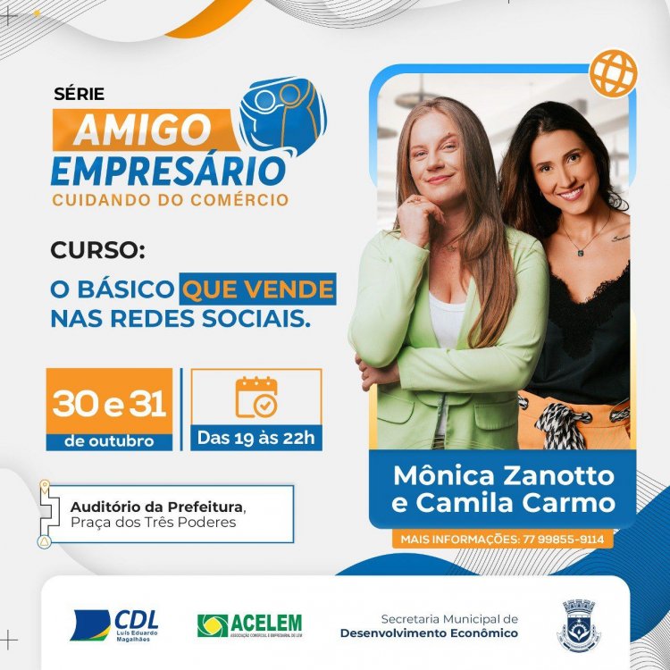 Com foco em Redes Sociais, Prefeitura de LEM promove  Palestra gratuita para Empreendedores