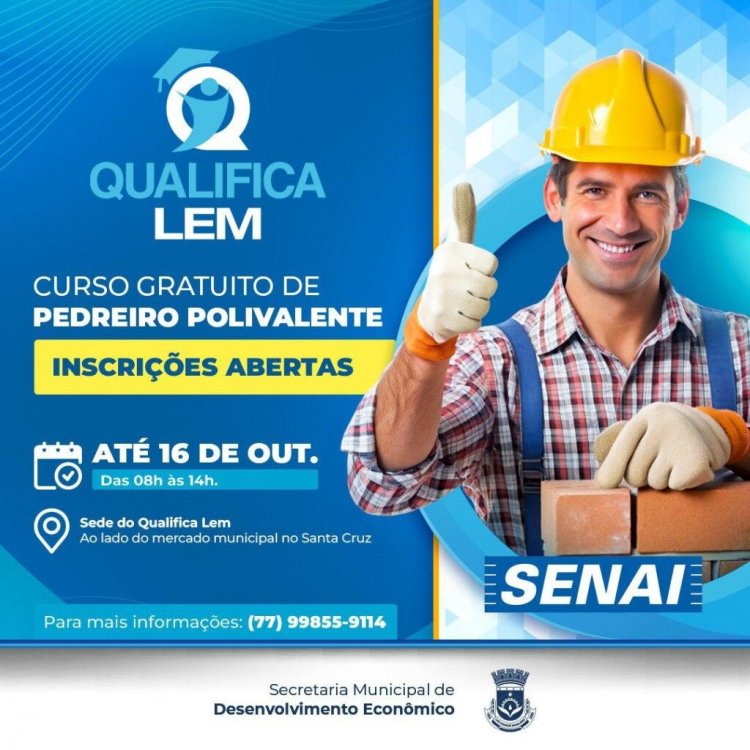 Qualifica LEM: estão abertas as inscrições para o curso de Pedreiro Polivalente