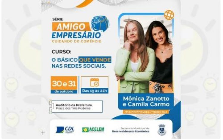 Prefeitura promove palestra gratuita, com foco em redes sociais para empreendedores