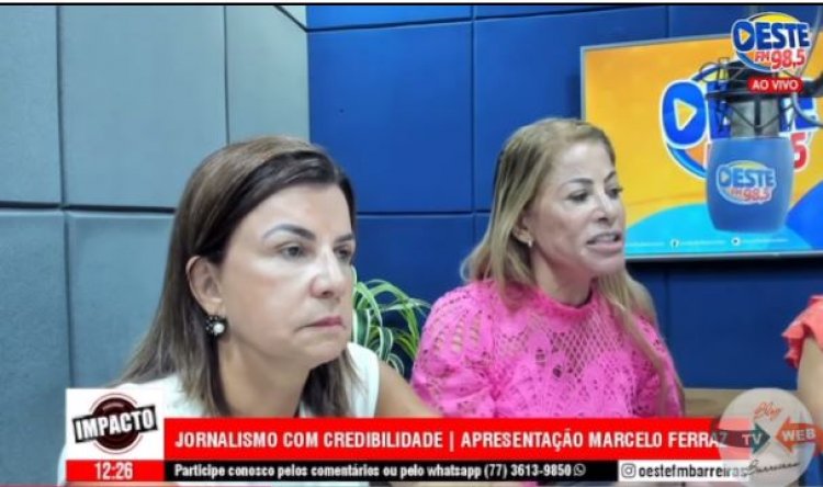 Barreiras: Vereadora Delmah Pedra reafirma que está com Jusmari para o que der e vier, durante sabatina em programa de Rádio