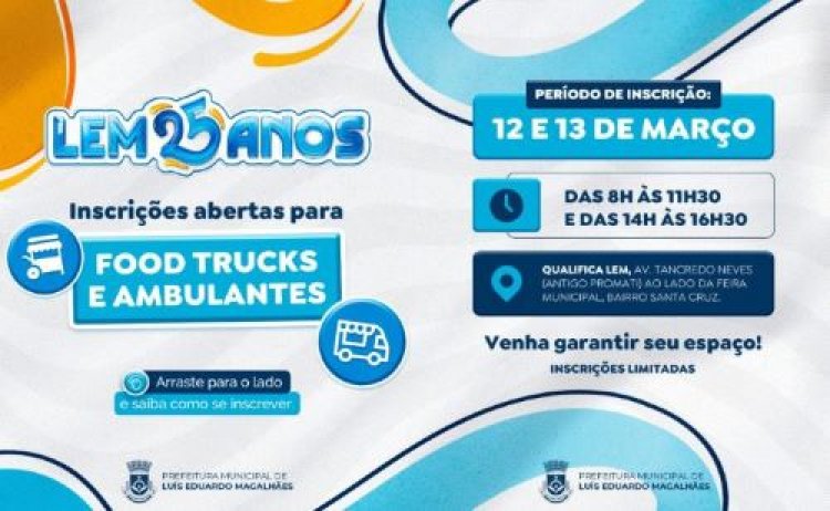 Prefeitura abre edital para comerciantes na festa de aniversário de LEM